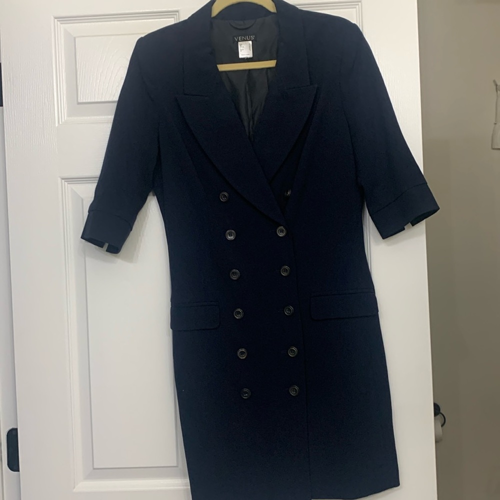 Navy blue knee length dress